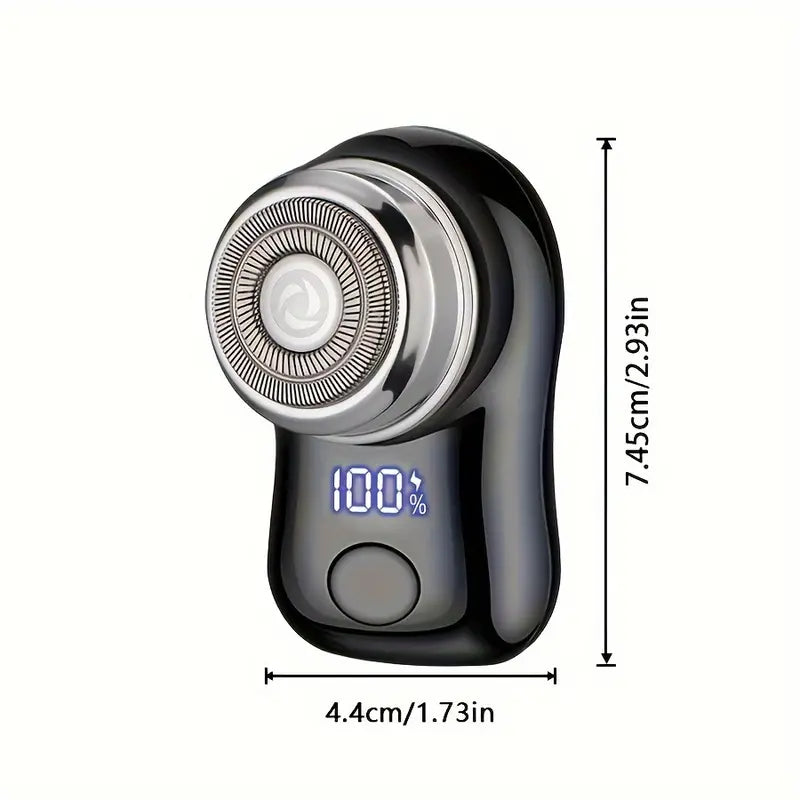 Compact Men's Electric Shaver with USB Charging & Digital Display, Portable for Travel