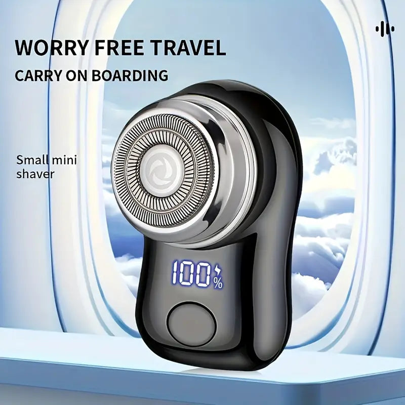 Compact Men's Electric Shaver with USB Charging & Digital Display, Portable for Travel