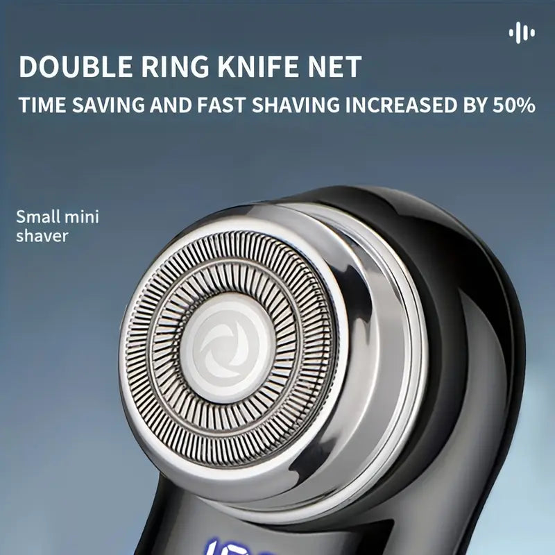 Compact Men's Electric Shaver with USB Charging & Digital Display, Portable for Travel