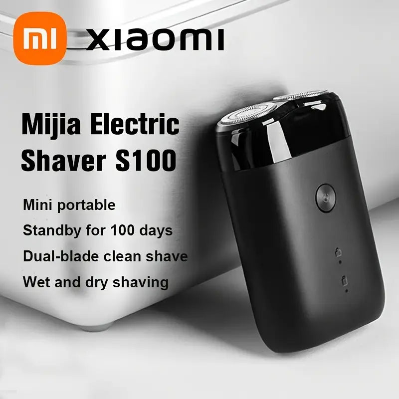 Xiaomi Mijia S100 Electric Shaver - Portable, Wet/Dry, USB Rechargeable, Quiet, 90-Min Battery, Includes Carry Bag