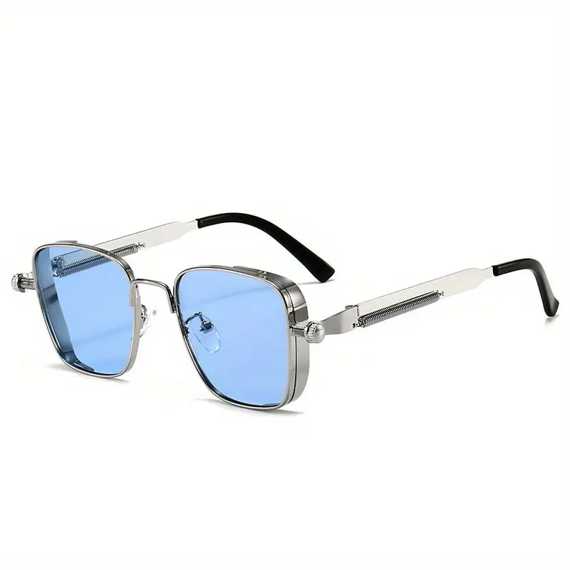 "Retro Punk Steam Square Golden Frame Unisex Outdoor Glasses"