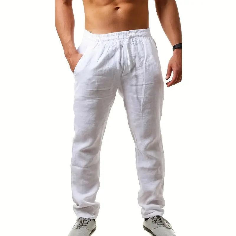 Men's Casual Cotton Joggers, 100% Cotton, Loose Fit, Straight Leg, Comfortable Sports Pants