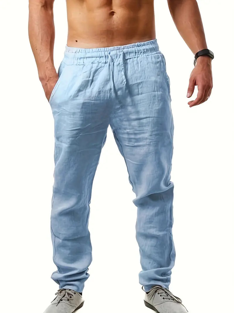 Men's Casual Cotton Joggers, 100% Cotton, Loose Fit, Straight Leg, Comfortable Sports Pants