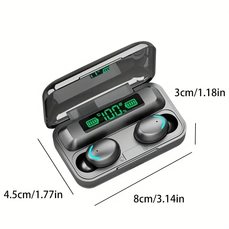 High-Fidelity TWS Earbuds, Noise Cancellation, Touch Controls, HD Mic, USB Rechargeable, Sports Headphones with Charging Case