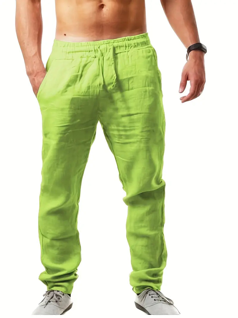 Men's Casual Cotton Joggers, 100% Cotton, Loose Fit, Straight Leg, Comfortable Sports Pants