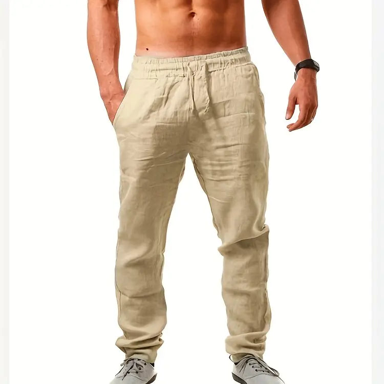 Men's Casual Cotton Joggers, 100% Cotton, Loose Fit, Straight Leg, Comfortable Sports Pants