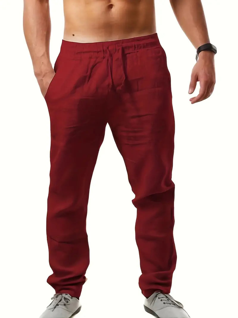 Men's Casual Cotton Joggers, 100% Cotton, Loose Fit, Straight Leg, Comfortable Sports Pants